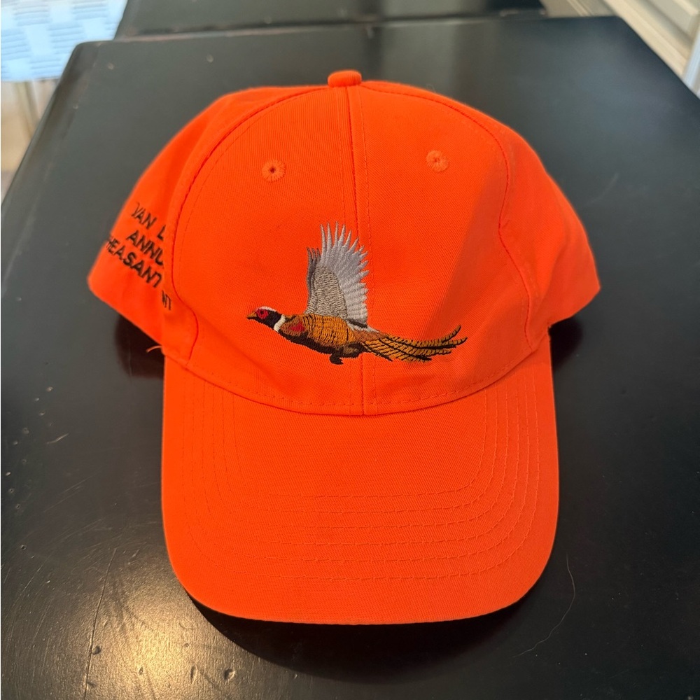 Orange Pheasant Embroidered Bird Cap